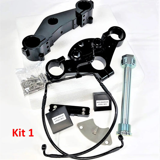 49mm Triple-Tree Conversion Kit 2013 & earlier Harley Touring Models - Kit1